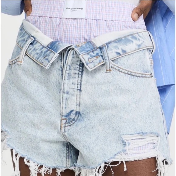 Alexander Wang Light Blue denim shorts.,All Products : American Fashion Style Bags On Sale